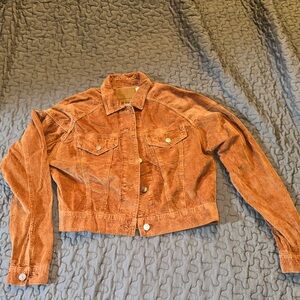 NWT American Eagle Cropped Corduroy Trucker Jacket Brown - XS